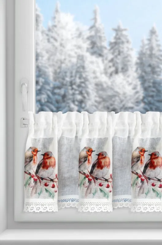 Zazdrostka z motywem świątecznym Xmas 150 x 30 cm biały