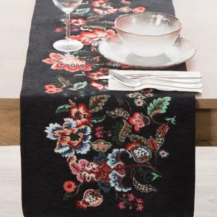 Obrus gobelinowy Mela 40 x 100 cm czarny