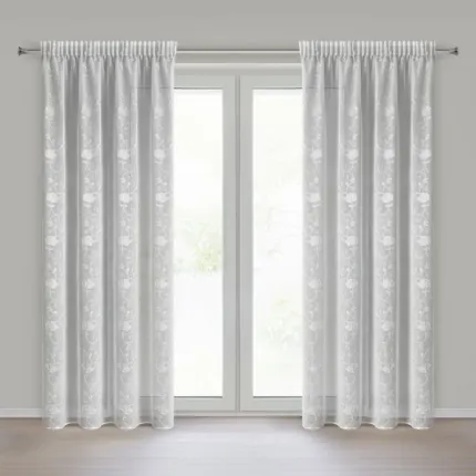 FIRANA GOTOWA ROZALIA NA TAŚMIE 140 X 270 CM BIAŁY