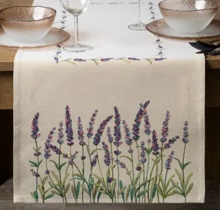 Gobelinowy obrus dekoracyjny 40 x 100 cm naturalny