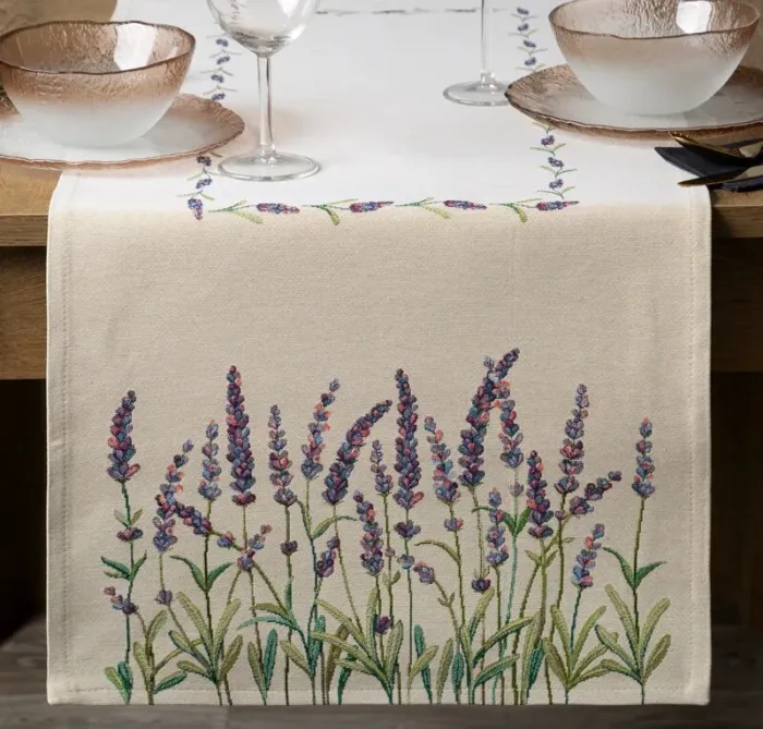 Gobelinowy obrus dekoracyjny 40 x 100 cm naturalny