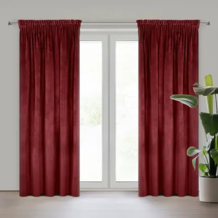Zasłona Gotowa Villa Na Taśmie 140 X 270 CM ciemnobordowy