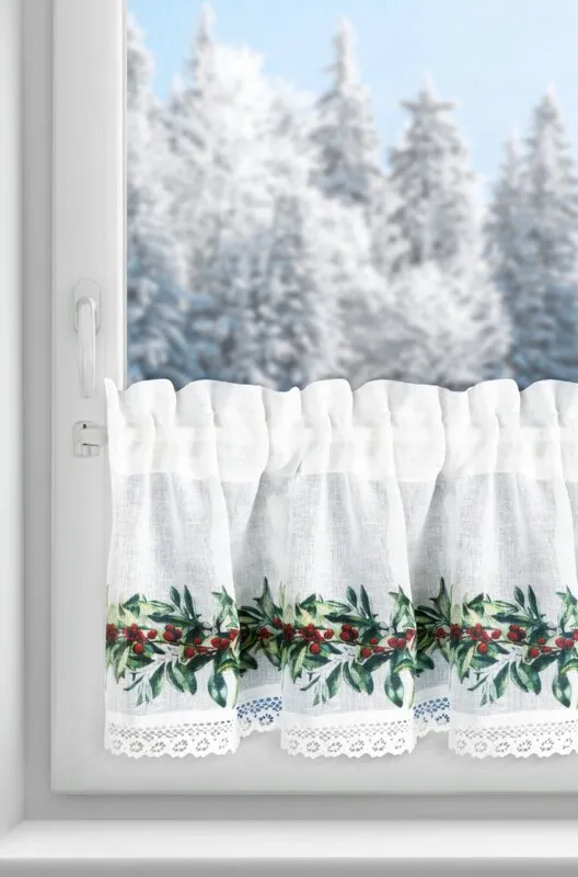 Zazdrostka z motywem świątecznym Xmas 150 x 30 cm biały