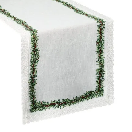 Serweta z motywem świątecznym Xmas 40 x 140 cm biały