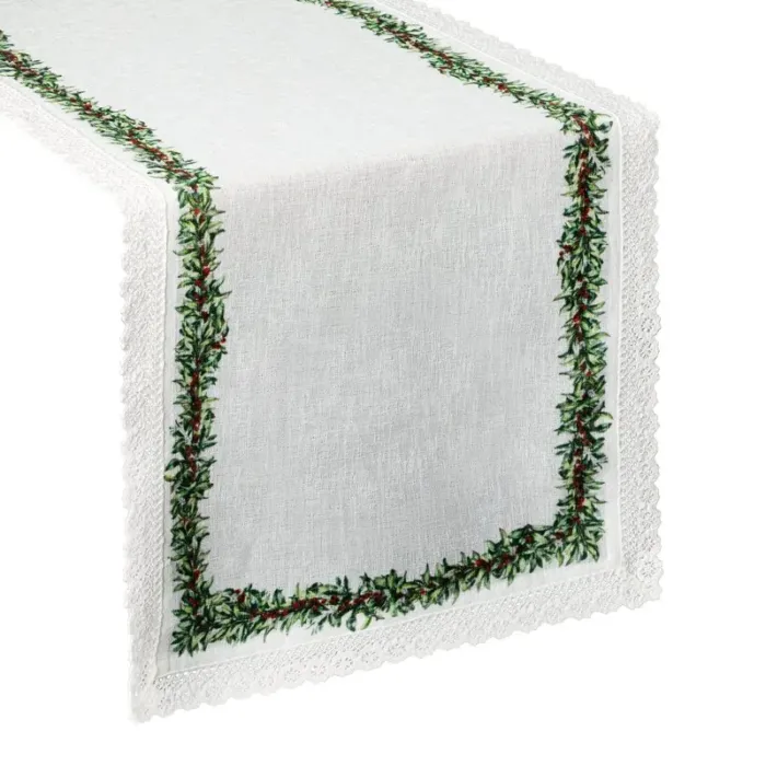 Serweta z motywem świątecznym Xmas 40 x 140 cm biały