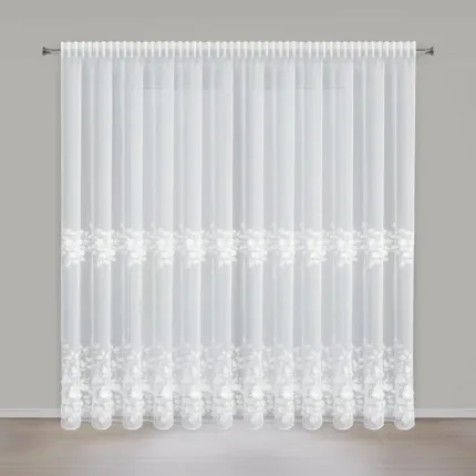 FIRANA GOTOWA ROSIE 3 NA TAŚMIE 350 X 250 CM BIAŁY