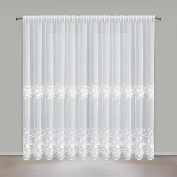 FIRANA GOTOWA ROSIE 3 NA TAŚMIE 350 X 250 CM BIAŁY