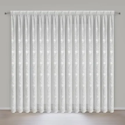 FIRANA GOTOWA ROZALIA NA TAŚMIE 400 X 270 CM BIAŁY