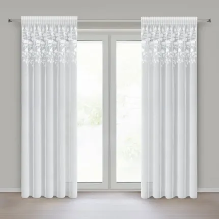 FIRANA GOTOWA ROSIE 1 NA TAŚMIE 140 X 270 CM BIAŁY