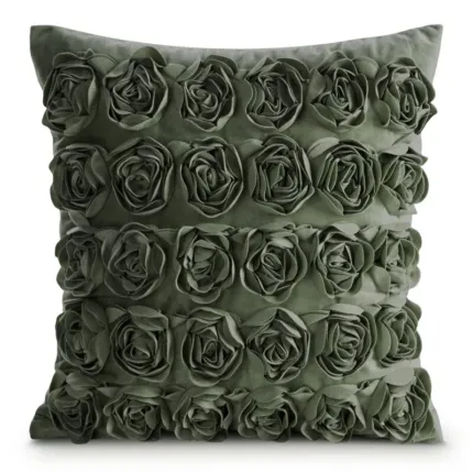 POSZEWKI ROSES 1 45 X 45 CM OLIWKOWY