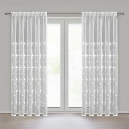 FIRANA GOTOWA CLARISA NA TAŚMIE 140 X 250 CM BIAŁY