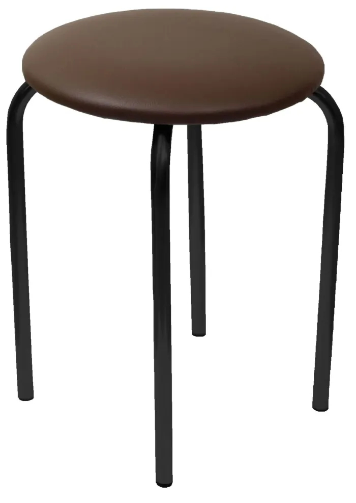 Taboret Chico 2 (eco brąz) - czarny stelaż