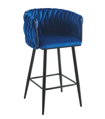 Hoker velvet niebieski H7-FX (czarny stelaż)