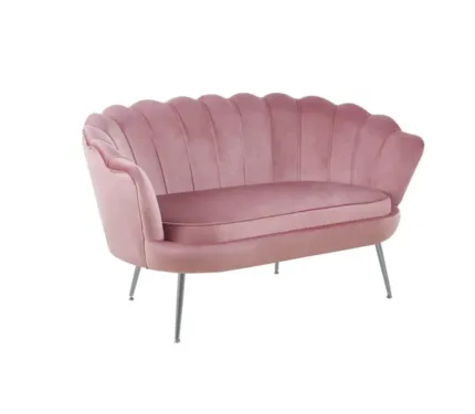 Sofa velvet SF1-FX (różowa) /nogi srebrne)