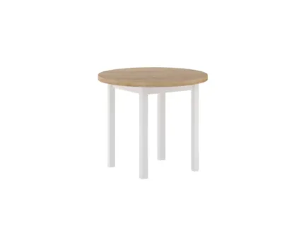 Stół okrągły ST24-FX (80) (dąb złoty craft/biały) Fi80