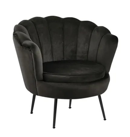 Fotel velvet LC-032-1 (czarny) /nogi czarne/