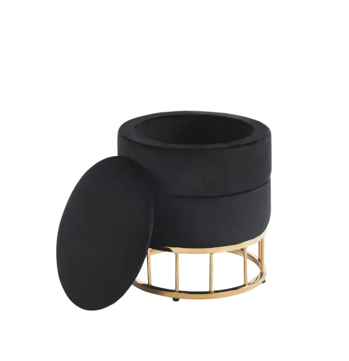Pufa  velvet - Riviera 100 czarny P3-FX (G)