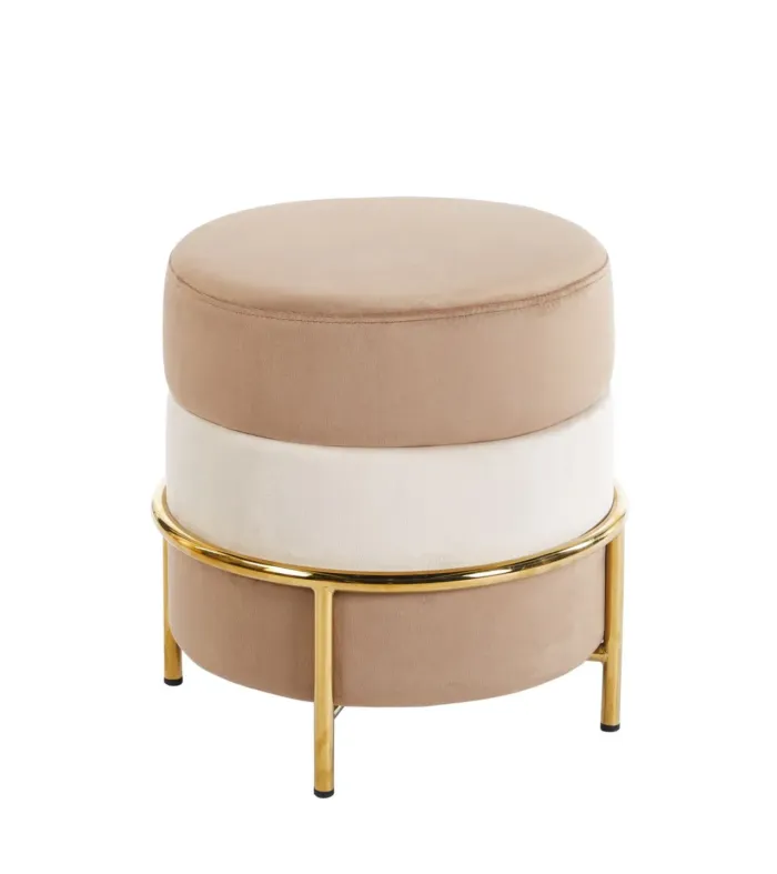 Pufa velvet P8-FX (G) (cappuccino/beż/cappuccino)