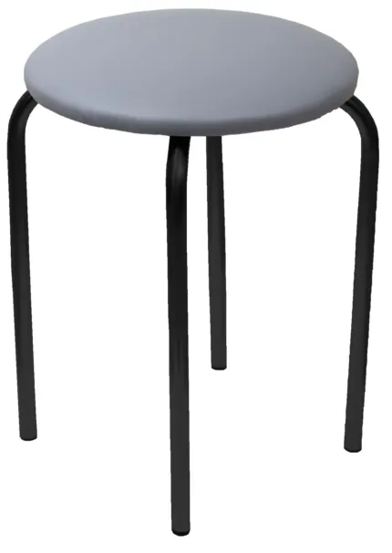Taboret Chico 2 (eco szary) - czarny stelaż