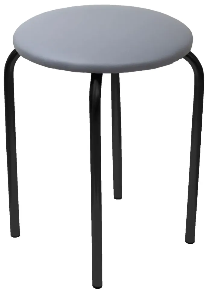 Taboret Chico 2 (eco szary) - czarny stelaż