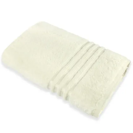 Ręcznik frotte 50x90cm 100% bawełna biały ozdobiony tasiemką