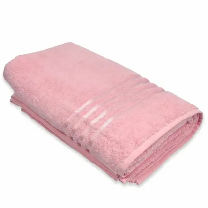 Ręcznik frotte 50x90cm 100% bawełna różowy ozdobiony tasiemką