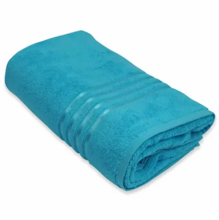 Ręcznik frotte 50x90cm 100% bawełna niebieski ozdobiony tasiemką