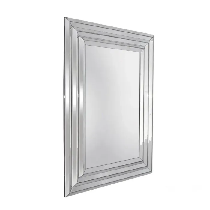 Lustro prostokątne Leone 80/140cm w ozdobnej schodkowo ułożonej ramie