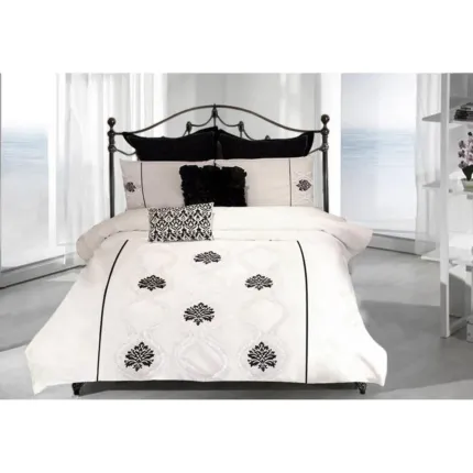 Pościel bawełniana Leira premium w biało-czarnym kolorze 200x220 cm