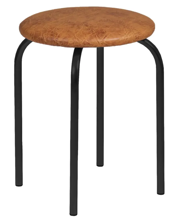 Taboret Chico 2 (orzech) - czarny stelaż