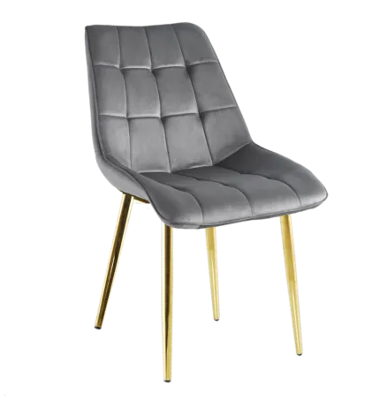 Krzesło velvet J262-1 (szare) / złote nogi