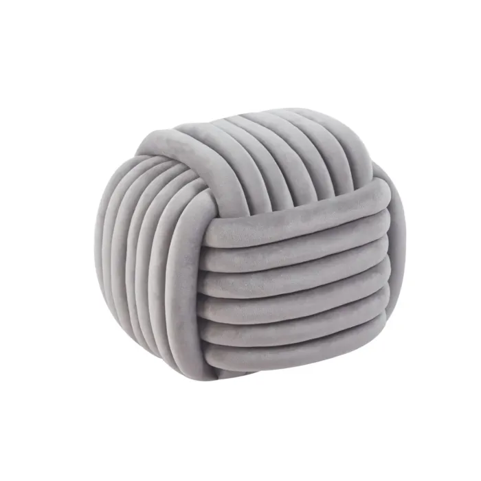 Pufa velvet - Riviera 91 szary P5-FX