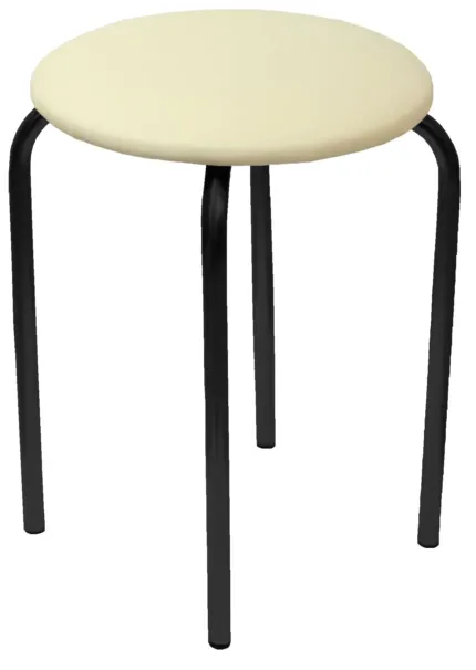 Taboret Chico 2 (eco beż) - czarny stelaż