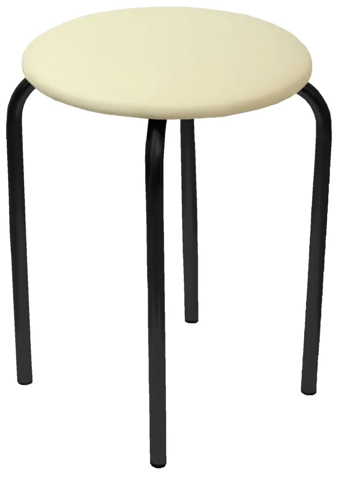 Taboret Chico 2 (eco beż) - czarny stelaż