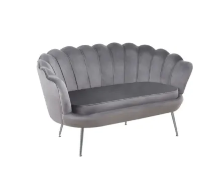 Sofa velvet SF1-FX (szara) /nogi srebrne/