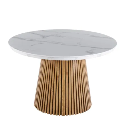 Stół rozkładany ST30-FX (biały marmur/dąb) 120(160/200)x120